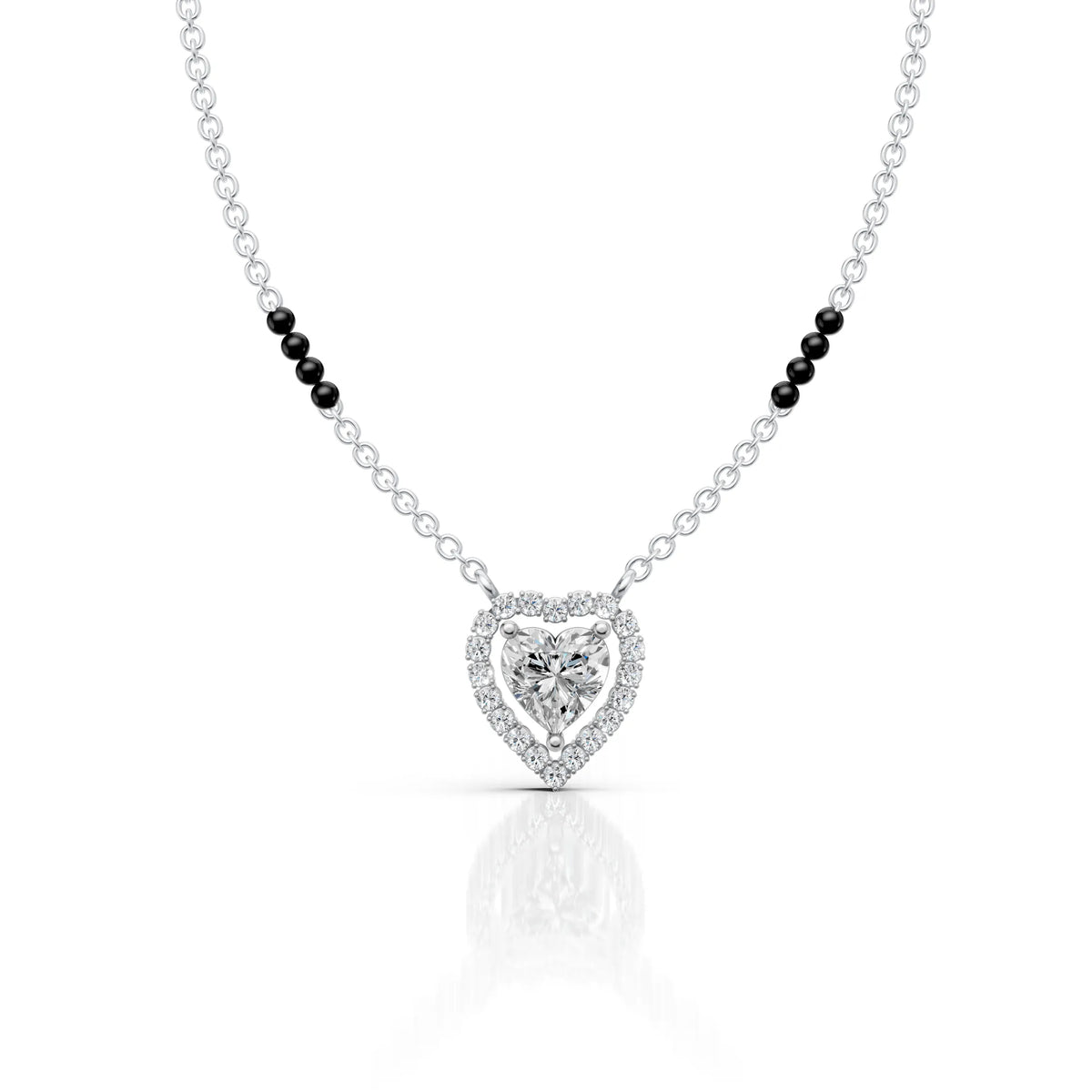 Heart Halo Moissanite Mangalsutra