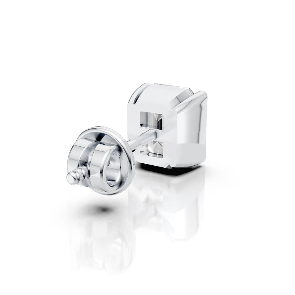 Emerald Cut Diamond Bar Set Stud (1 PC)