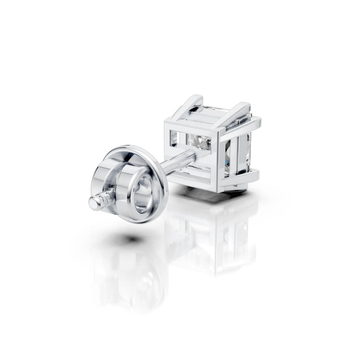 Princess Cut Eight Prong Diamond Stud (1 PC)