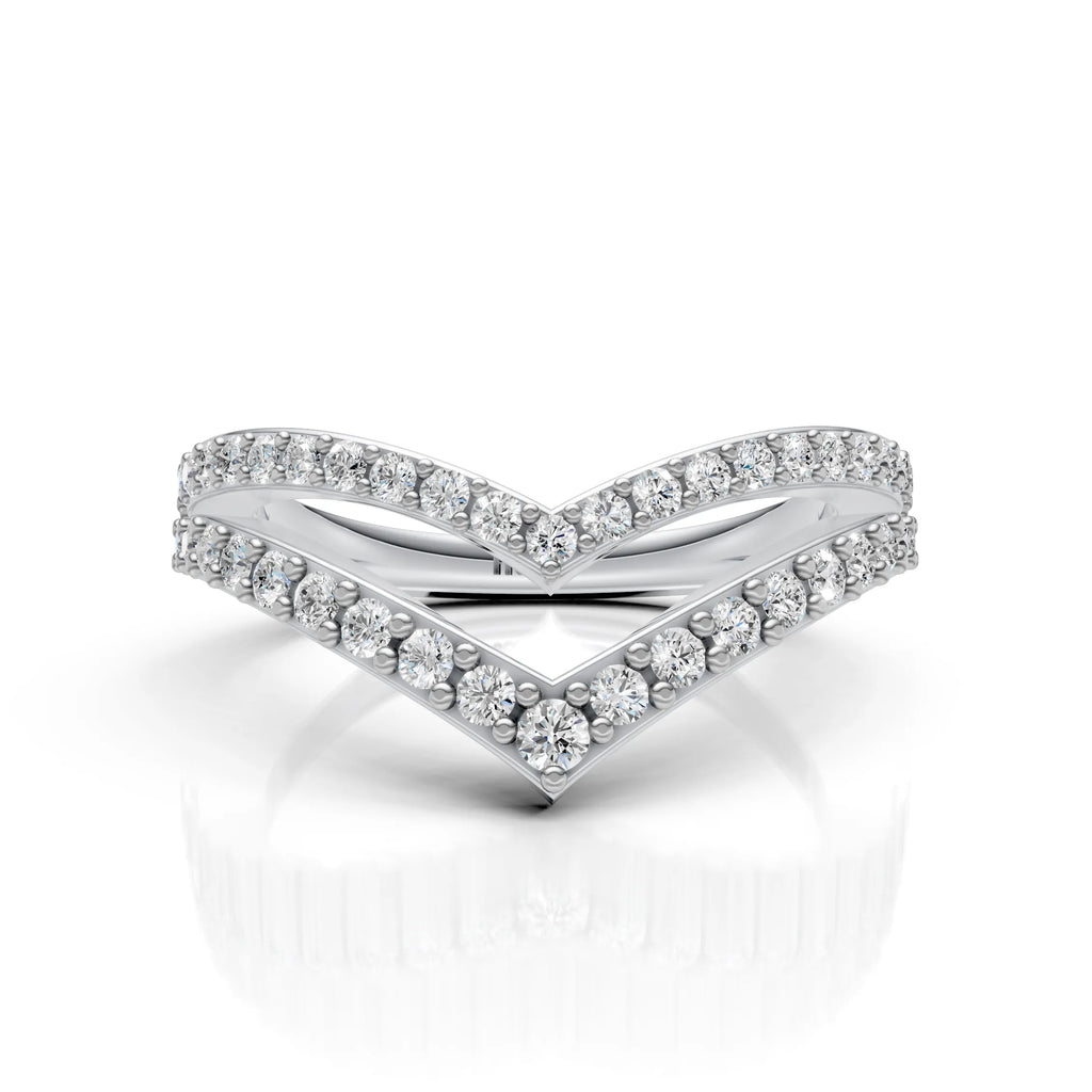 Modern Double Band Diamond Ring