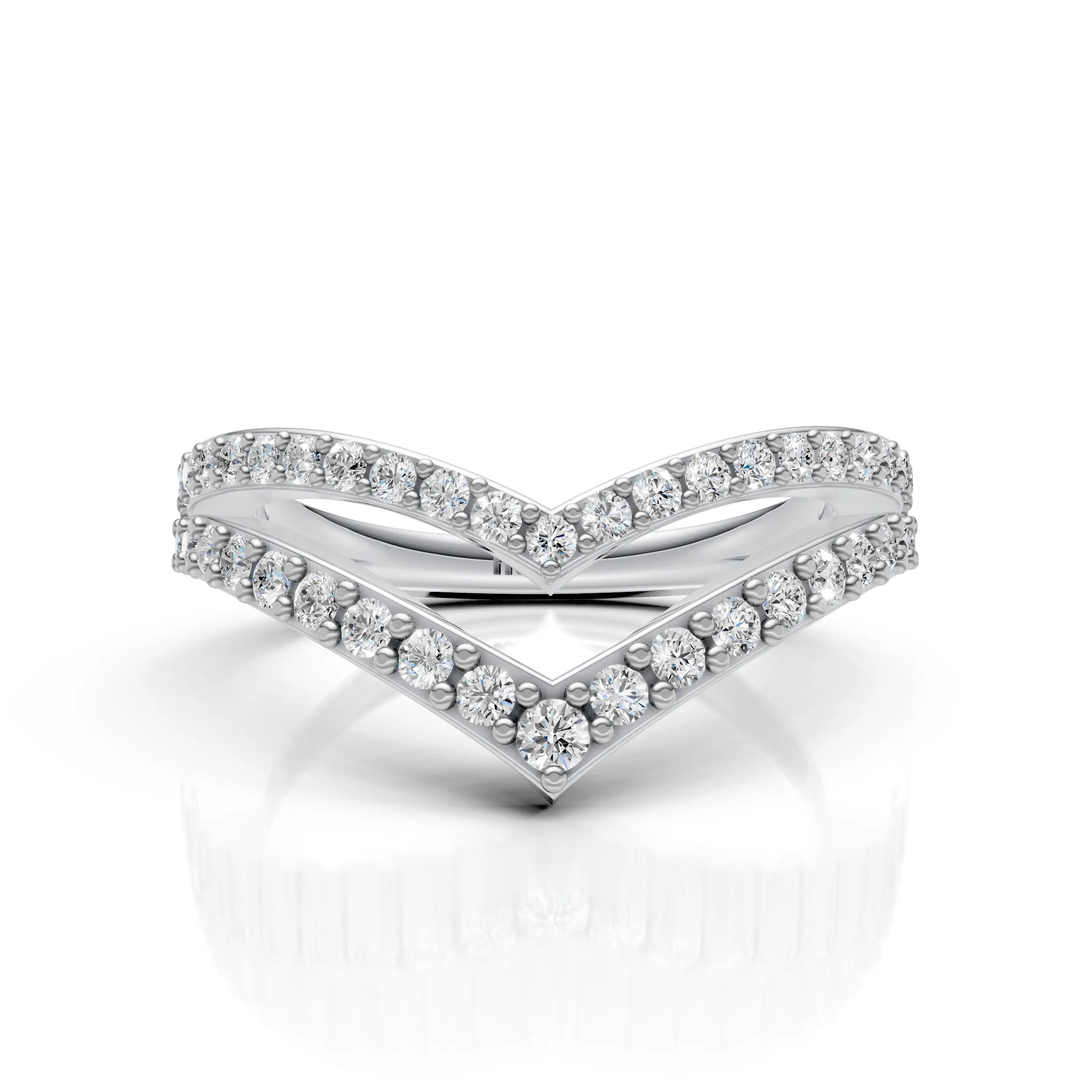 Modern Double Band Diamond Ring