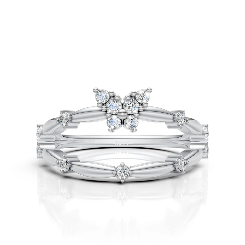 Modern Floral Diamond Ring
