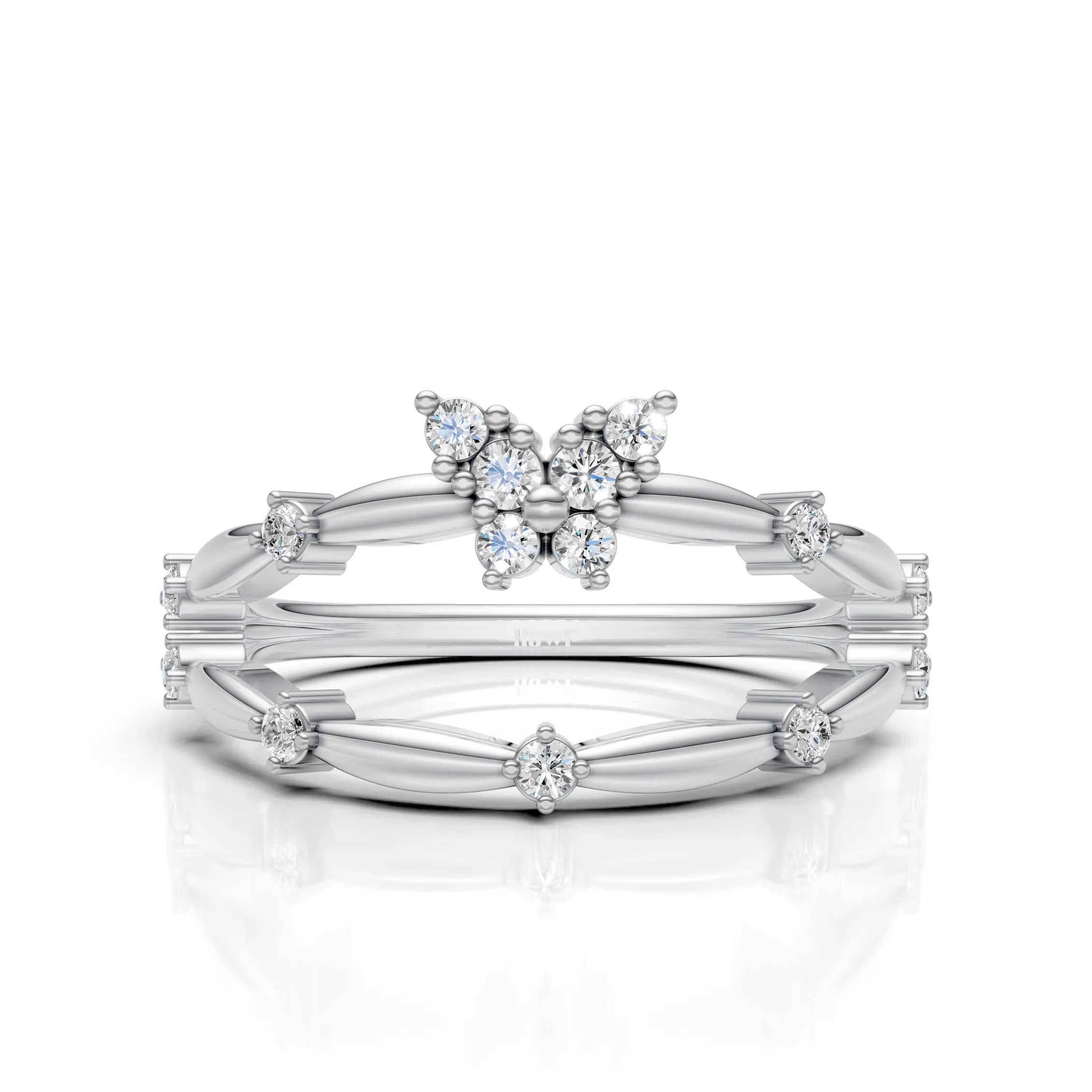 Modern Floral Diamond Ring