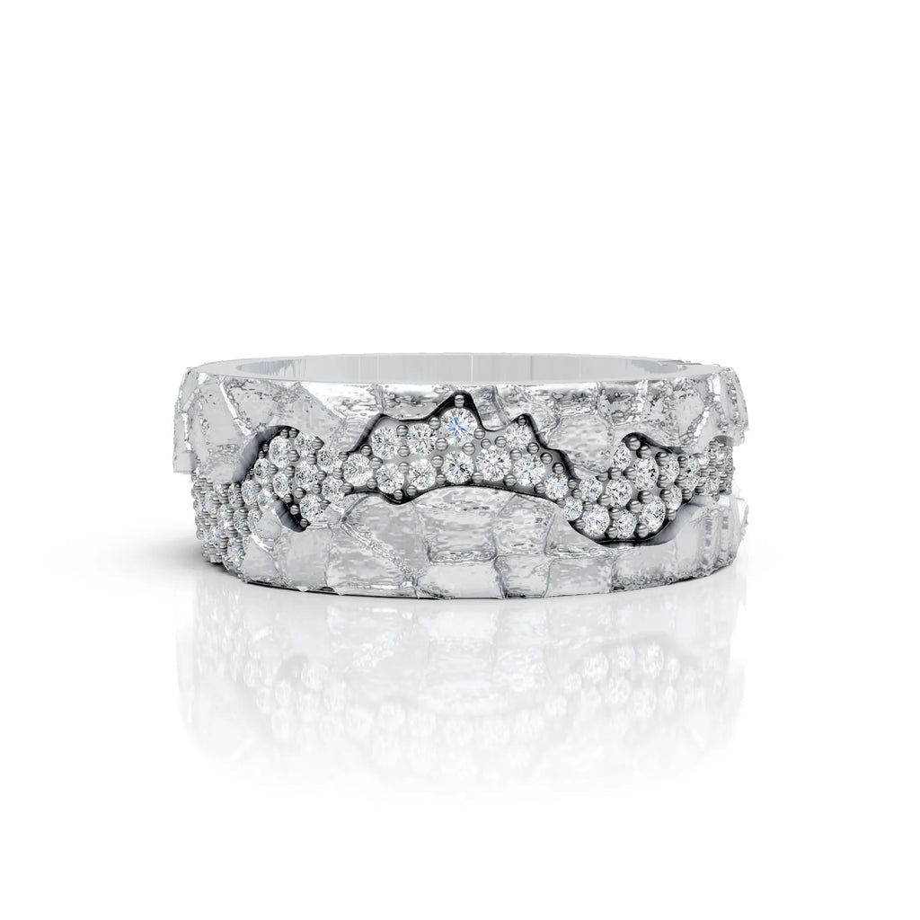 Textured Diamond Band Ring