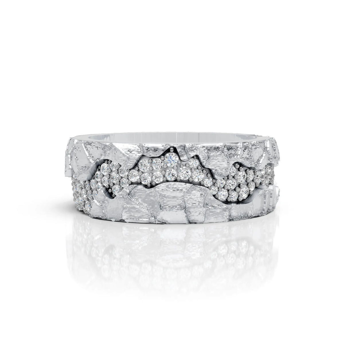 Textured Diamond Band Ring