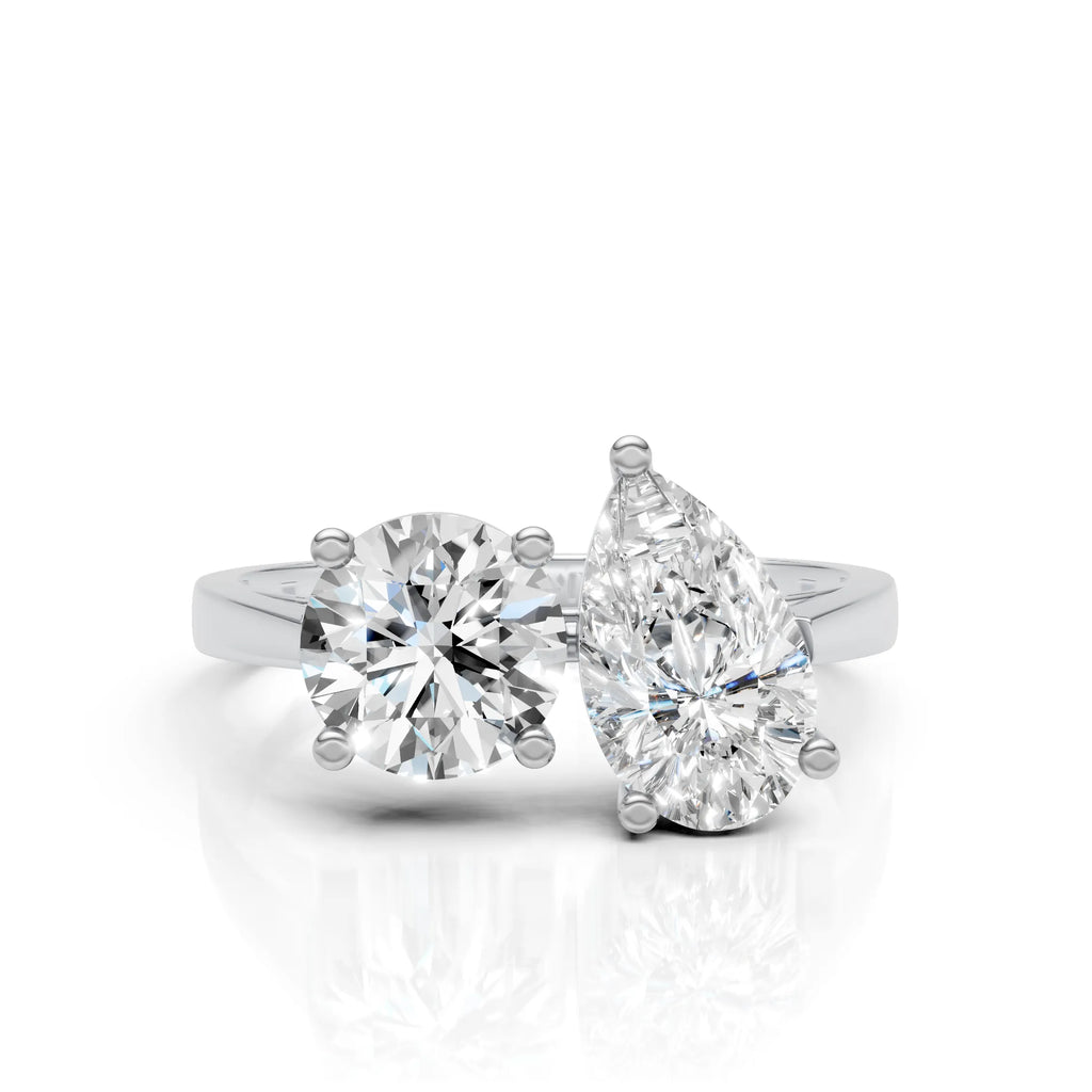 Dual-Stone Ring – Pear & Round Cut