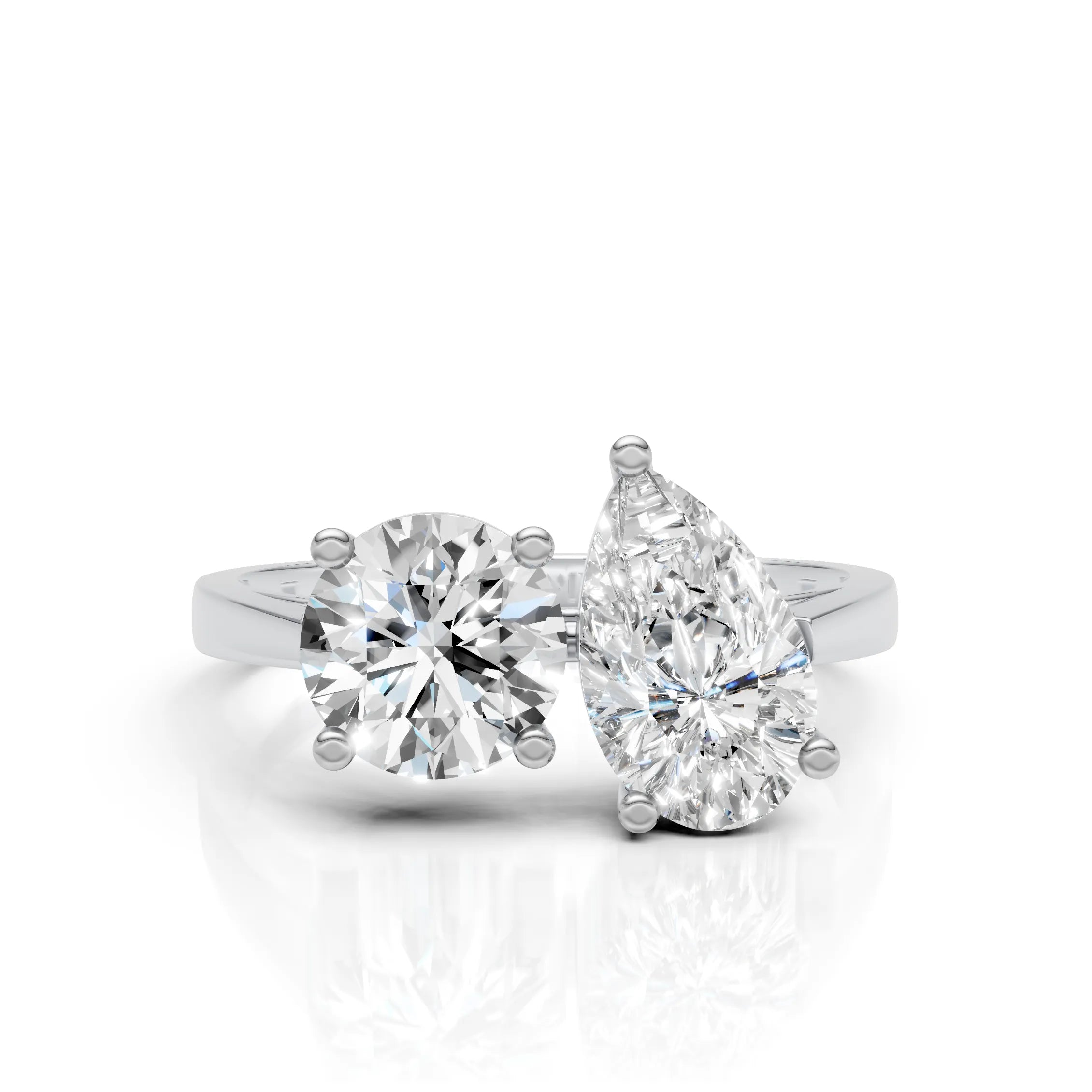 Dual-Stone Ring – Pear & Round Cut