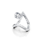 V-Shaped Round Diamond Hoop Studs