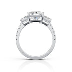 Radiant Cut Three Stone Diamond Ring