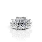Radiant Cut Three Stone Diamond Ring
