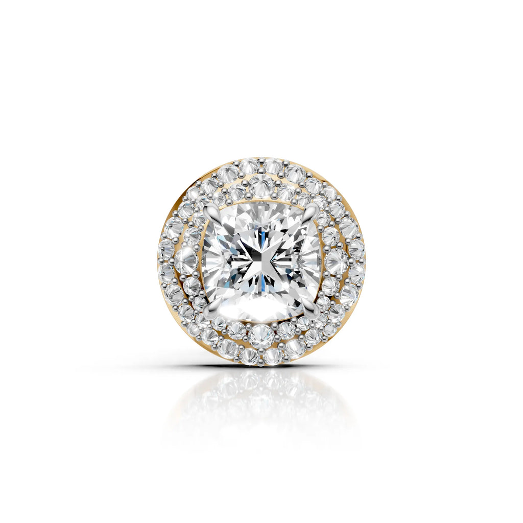 Cushion Cut Diamond Halo Stud Earring (1 PC)