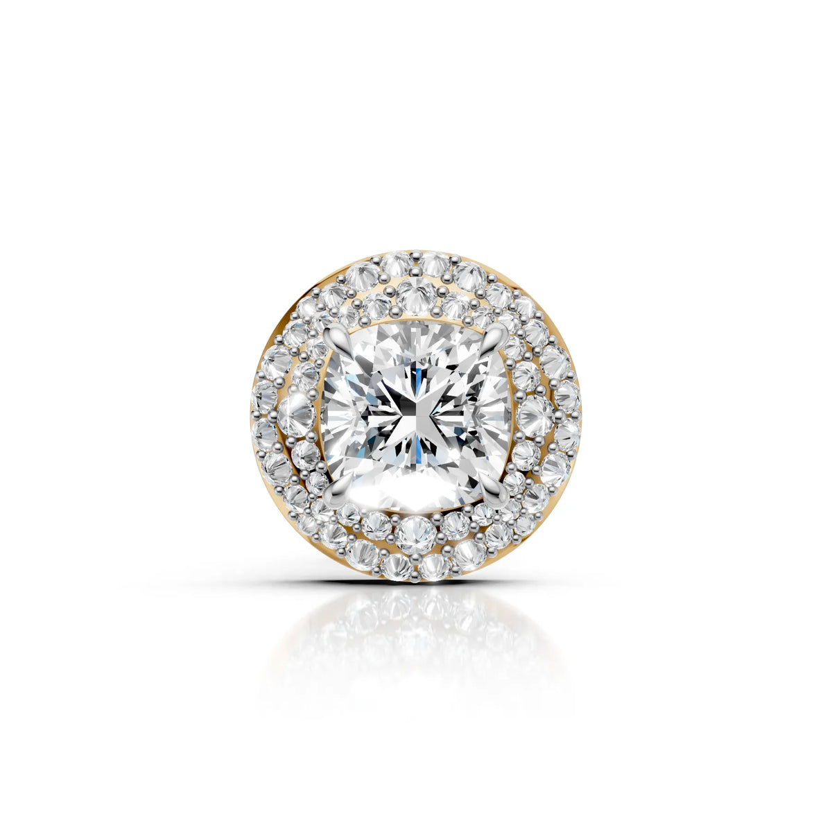 Cushion Cut Diamond Halo Stud Earring (1 PC)