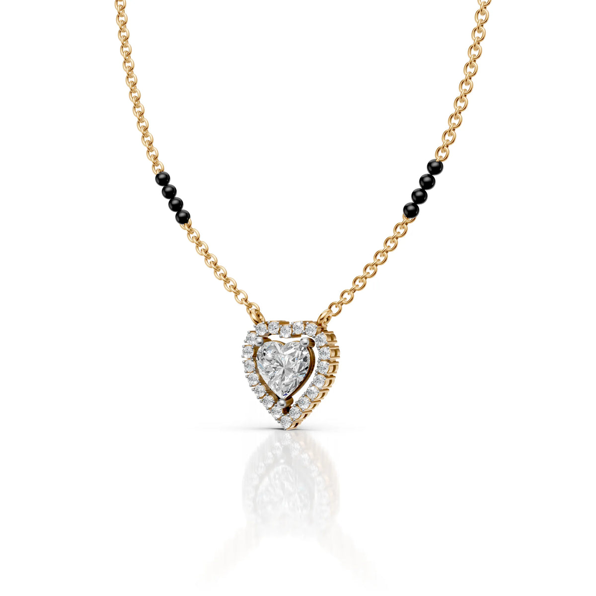 Heart Halo Moissanite Mangalsutra