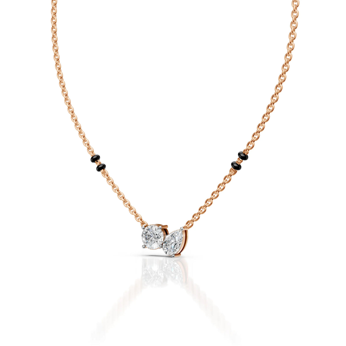 Round & Pear Diamond Mangalsutra