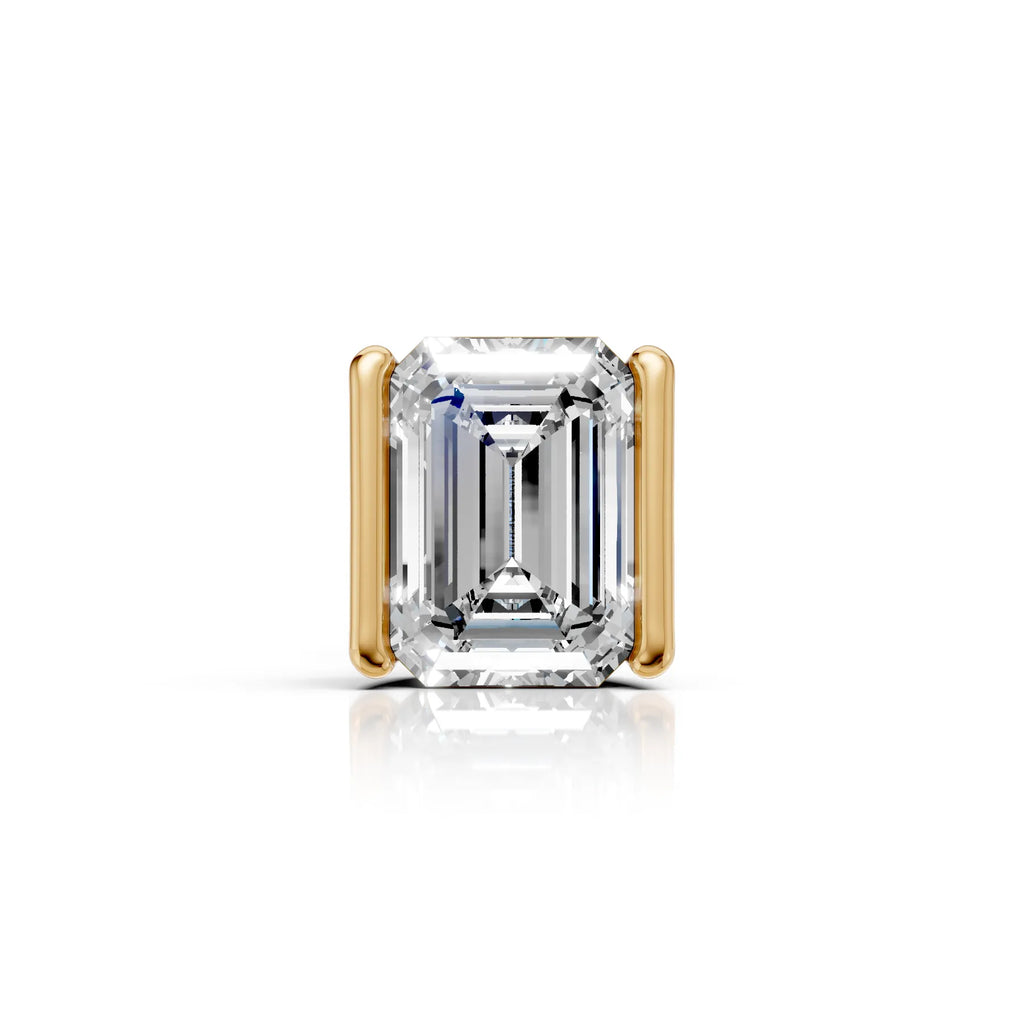 Emerald Cut Diamond Bar Set Stud (1 PC)