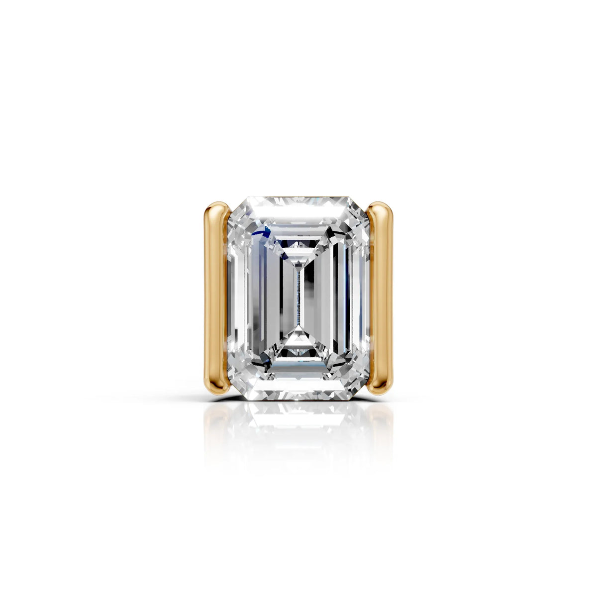 Emerald Cut Diamond Bar Set Stud (1 PC)