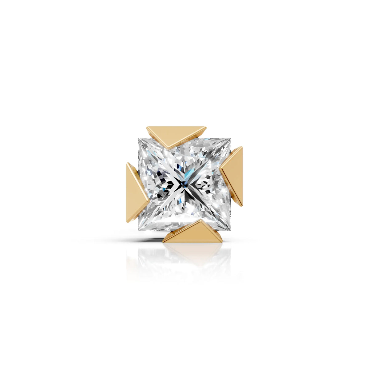 Princess Cut Triangle Claw Diamond Stud (1 PC)