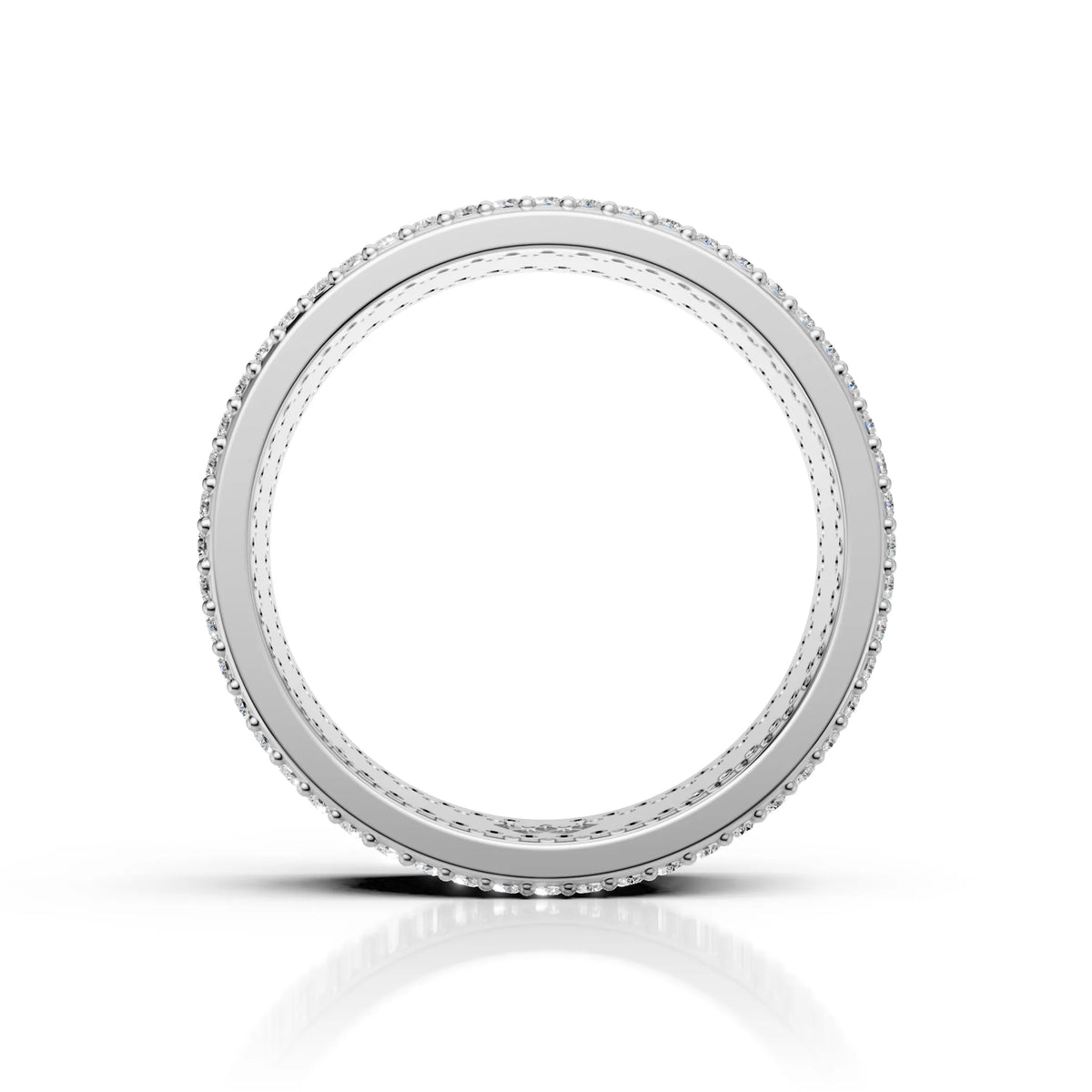 Solid Gold And 925 Sterling Silver Gold Moissanite Diamond Band Ring