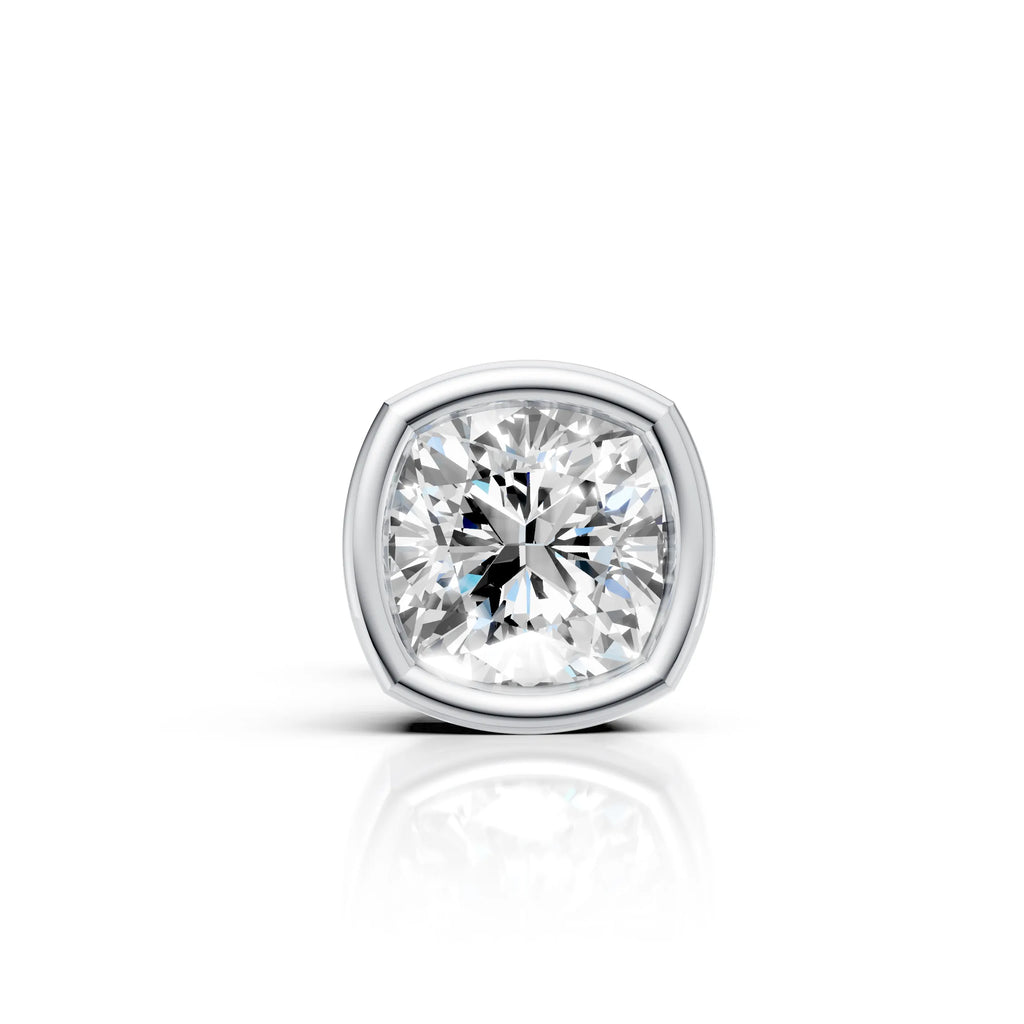 Cushion Square Shaped Bezel Setting Earring ( 1 PC)