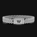 925 Sterling Silver Moissanite Diamond 10 MM White Cuban Bracelet