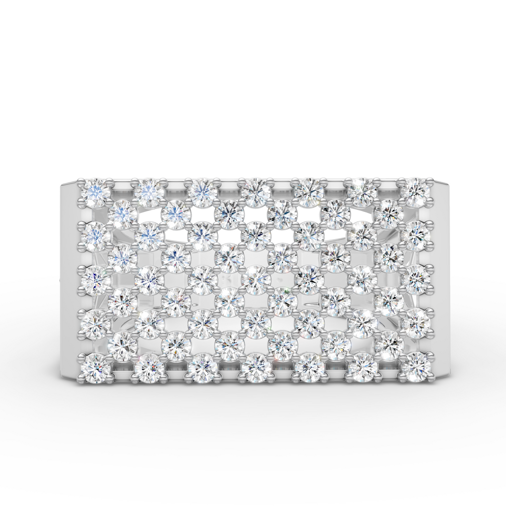Square Cluster Moissanite Ring