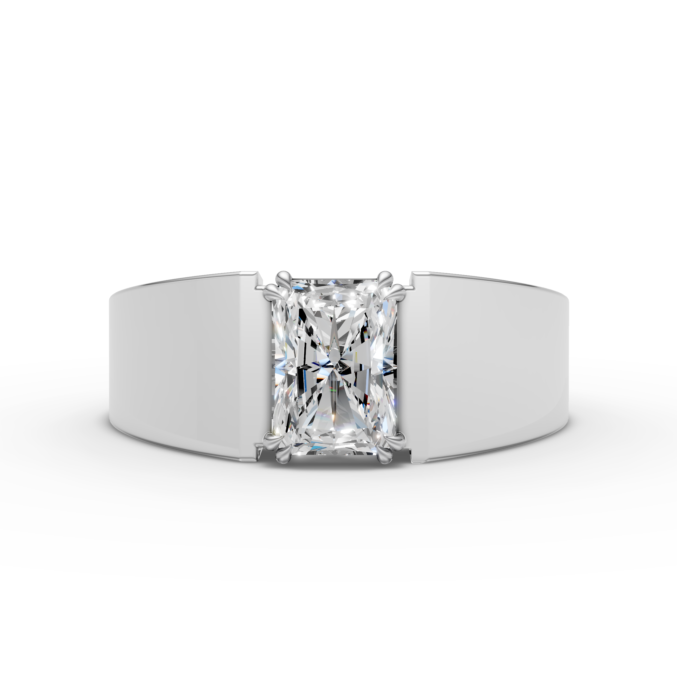 925 Sterling Silver Moissanite Radiant Power Diamond Ring