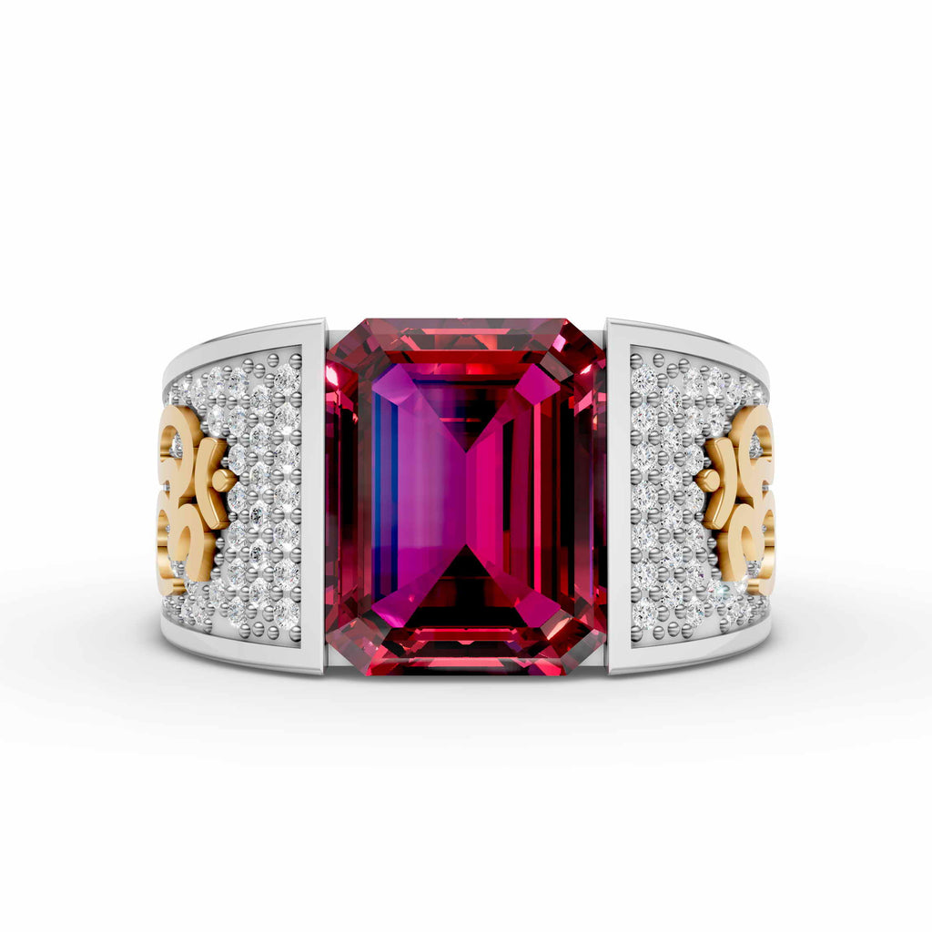 Red Stone With Om Ring