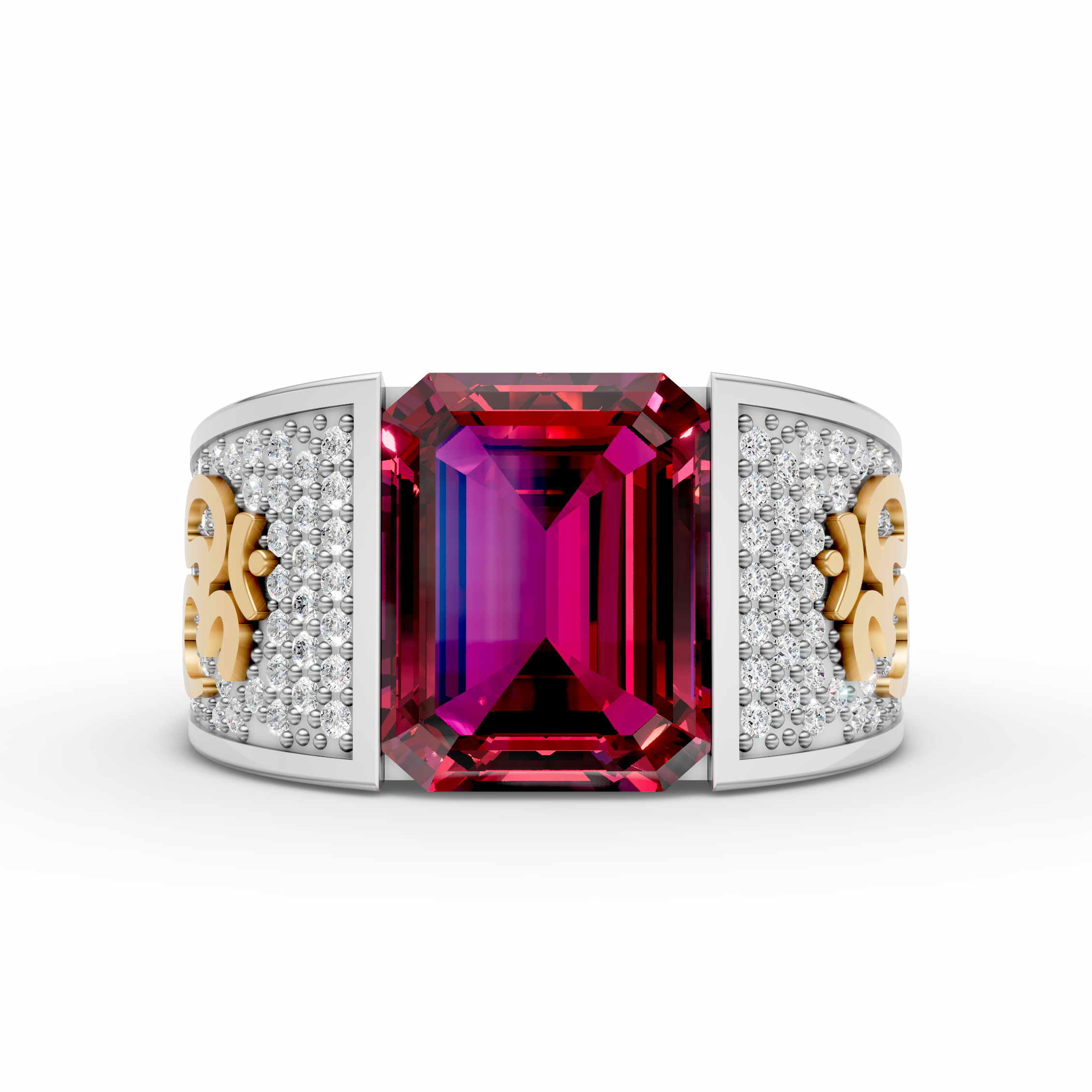 Red Stone With Om Ring
