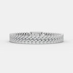 10MM Iced Full White Cuban Bracelet