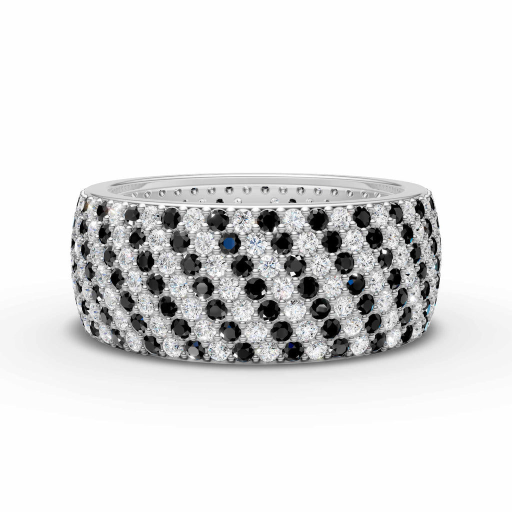 7-Line Black & White Montubhai’s Ring