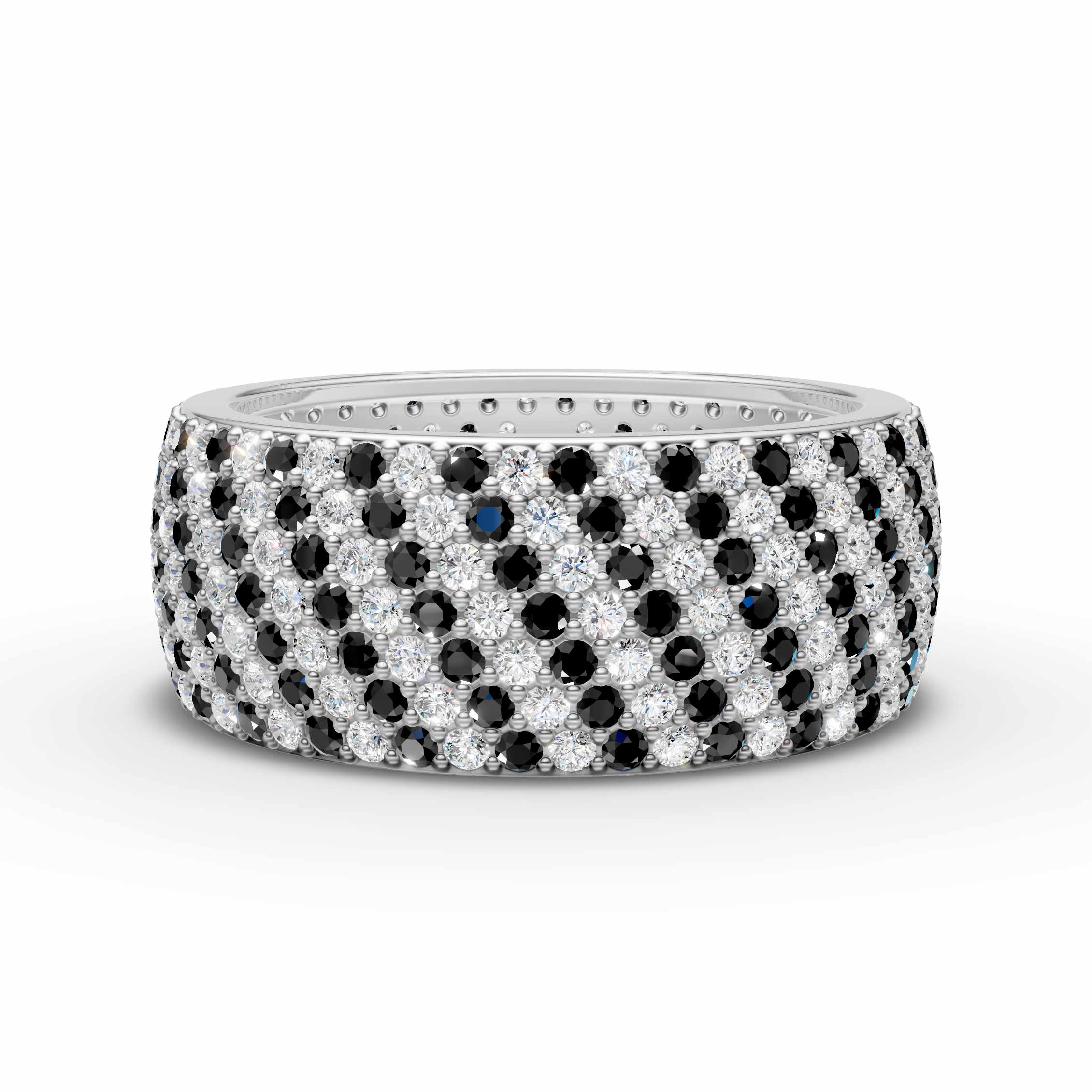 7-Line Black & White Montubhai’s Ring