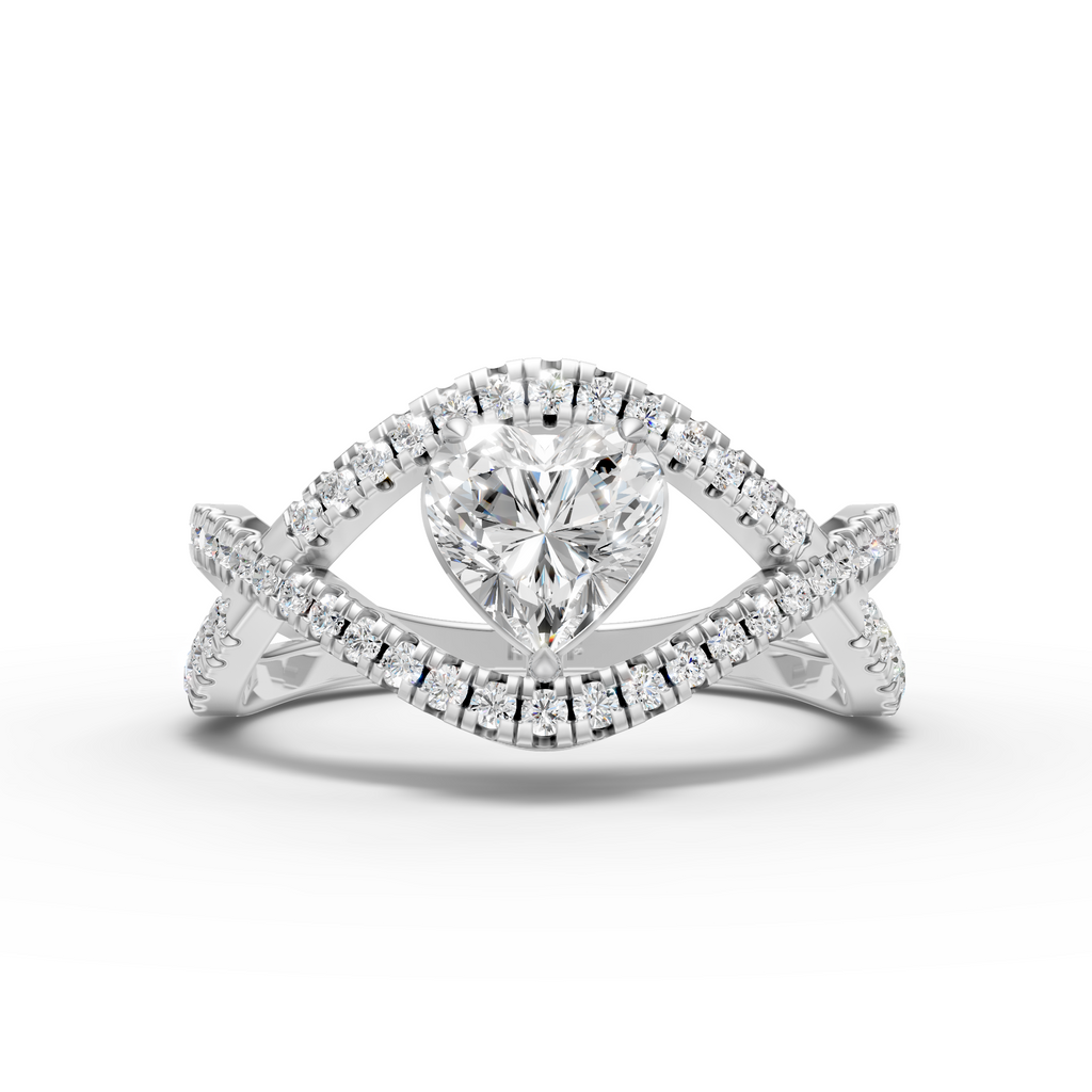 White Heart Diamond Ring