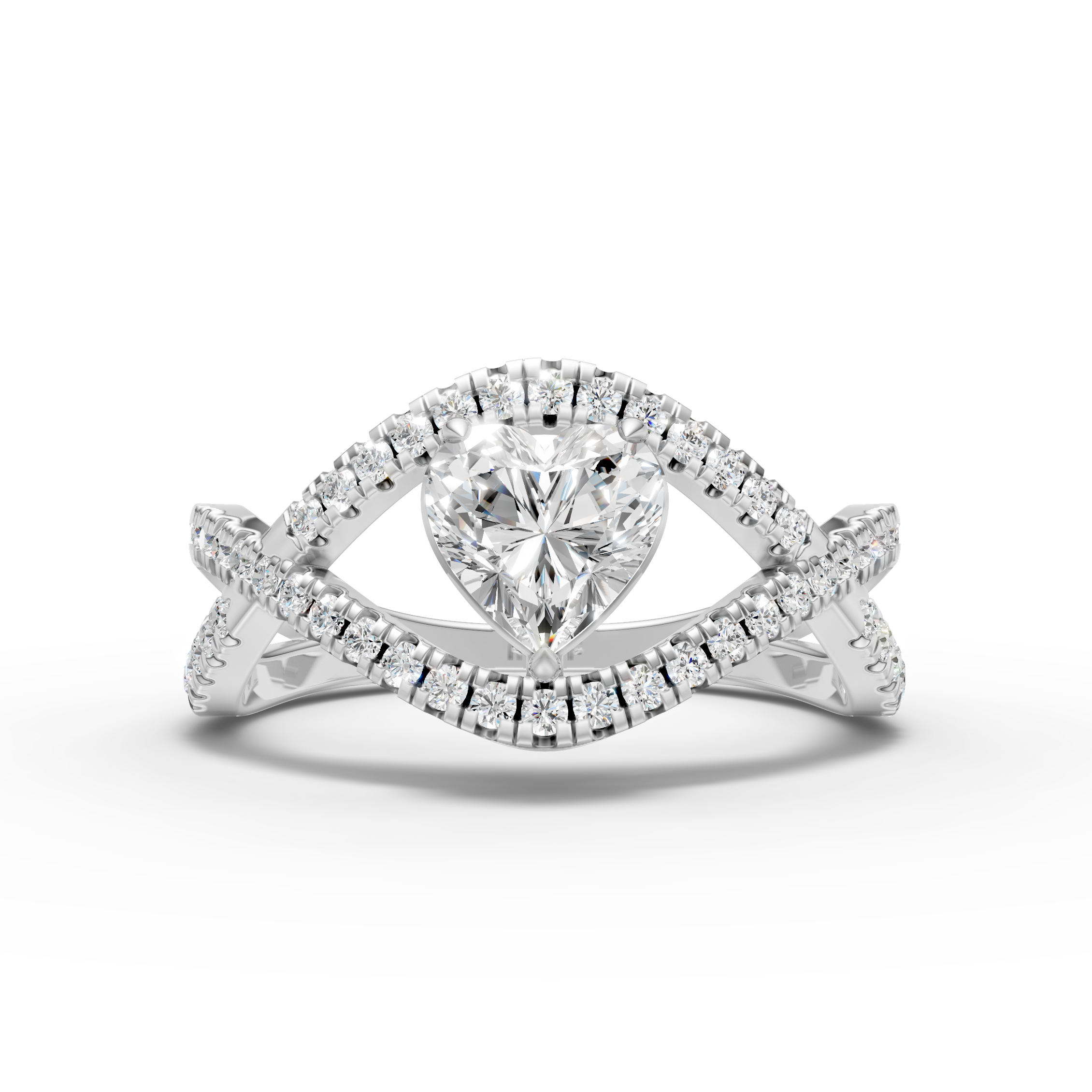 White Heart Diamond Ring