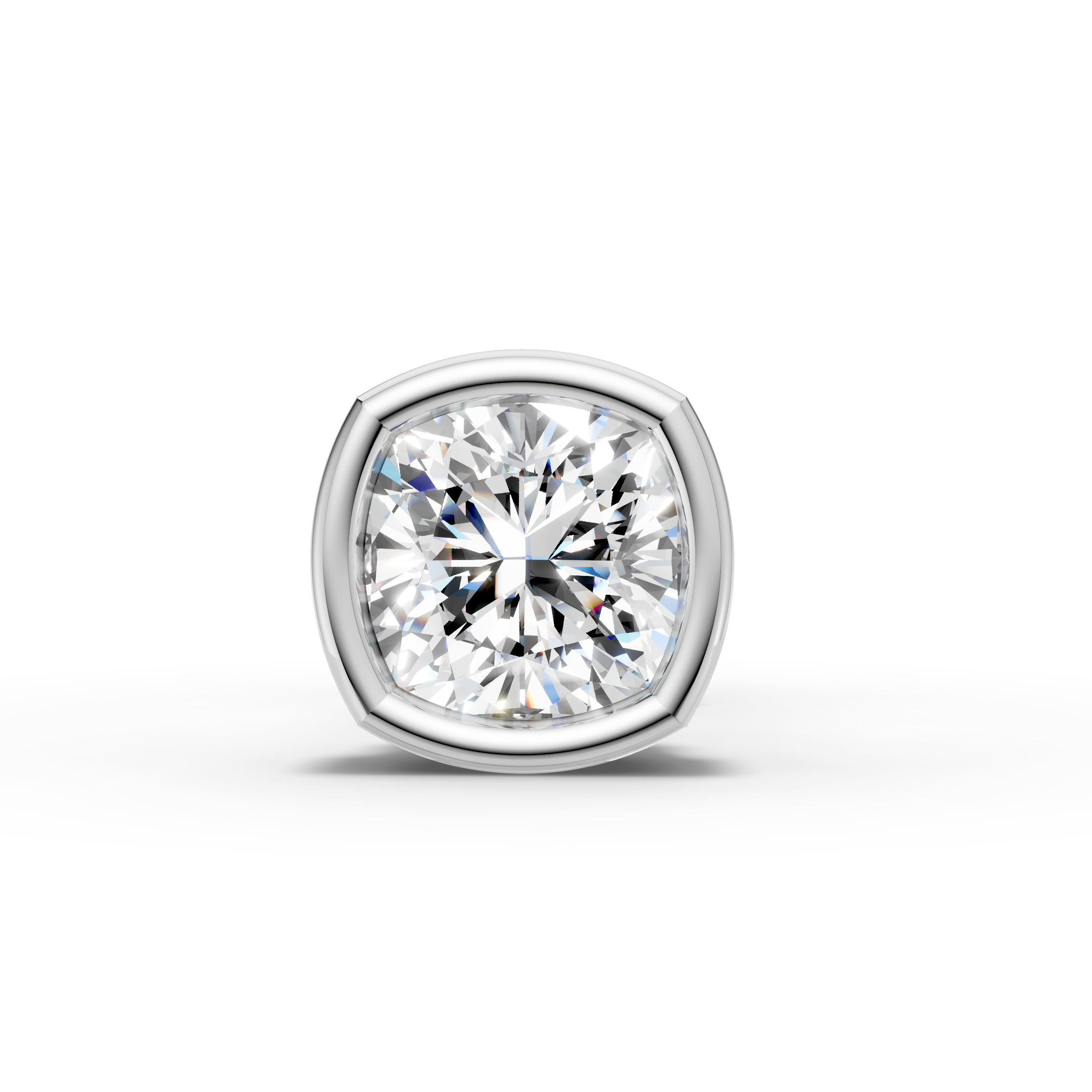 Cushion Square Shaped Bezel Setting Earring ( 1 PC)