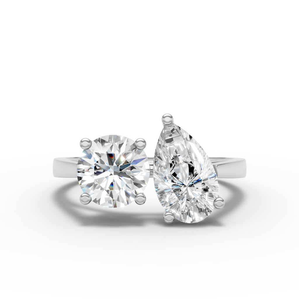 Dual-Stone Ring – Pear & Round Cut