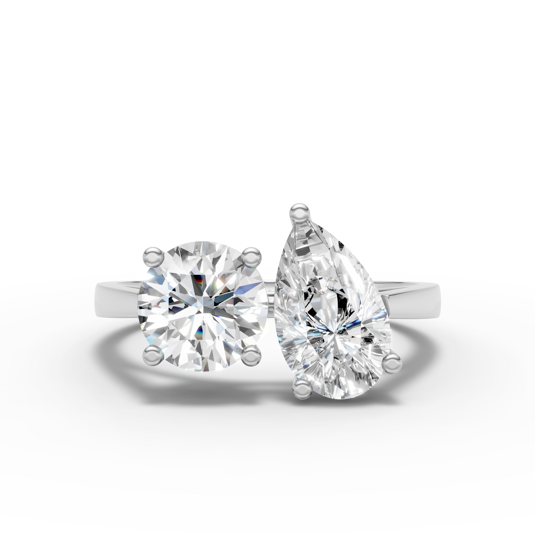 Dual-Stone Ring – Pear & Round Cut