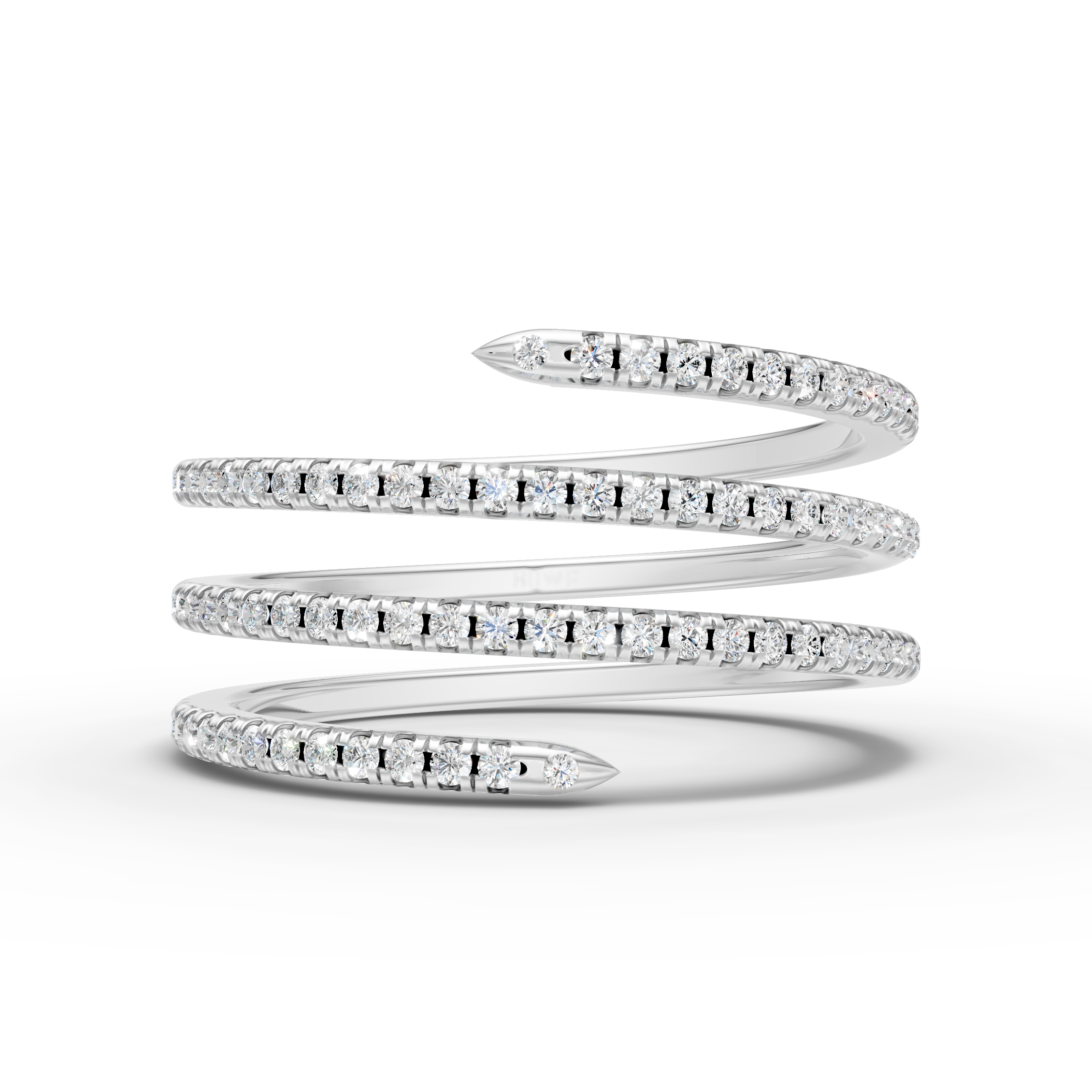 925 Sterling Silver Spiral Moissanite Diamond Ring