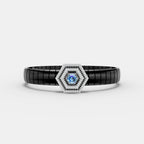 Black and White Hexagon-Shaped Moissanite Diamond Bracelet