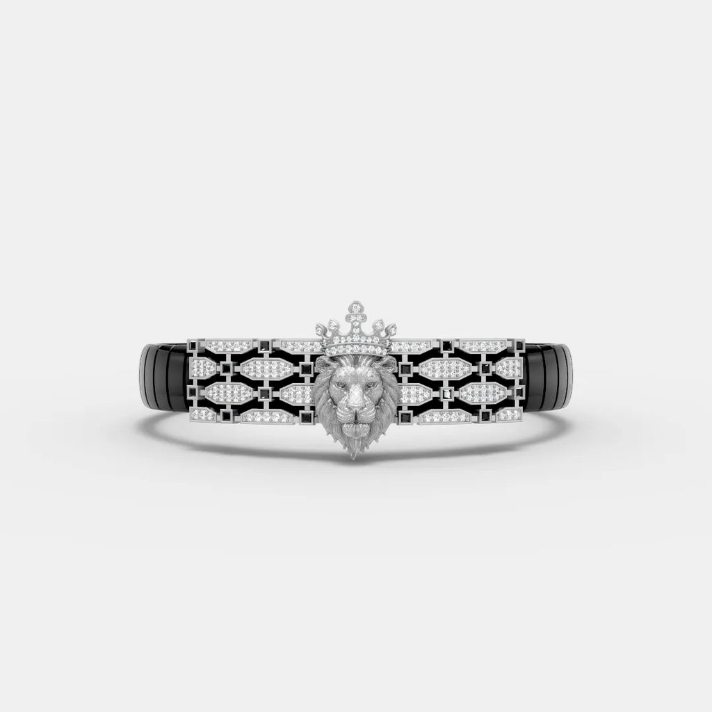 Lion Head Crown Zigzag Bracelet