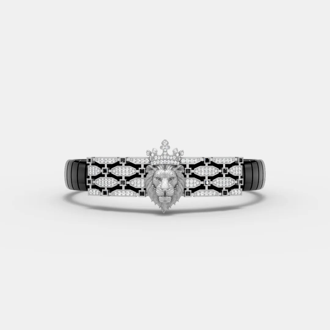 Lion Head Crown Zigzag Bracelet