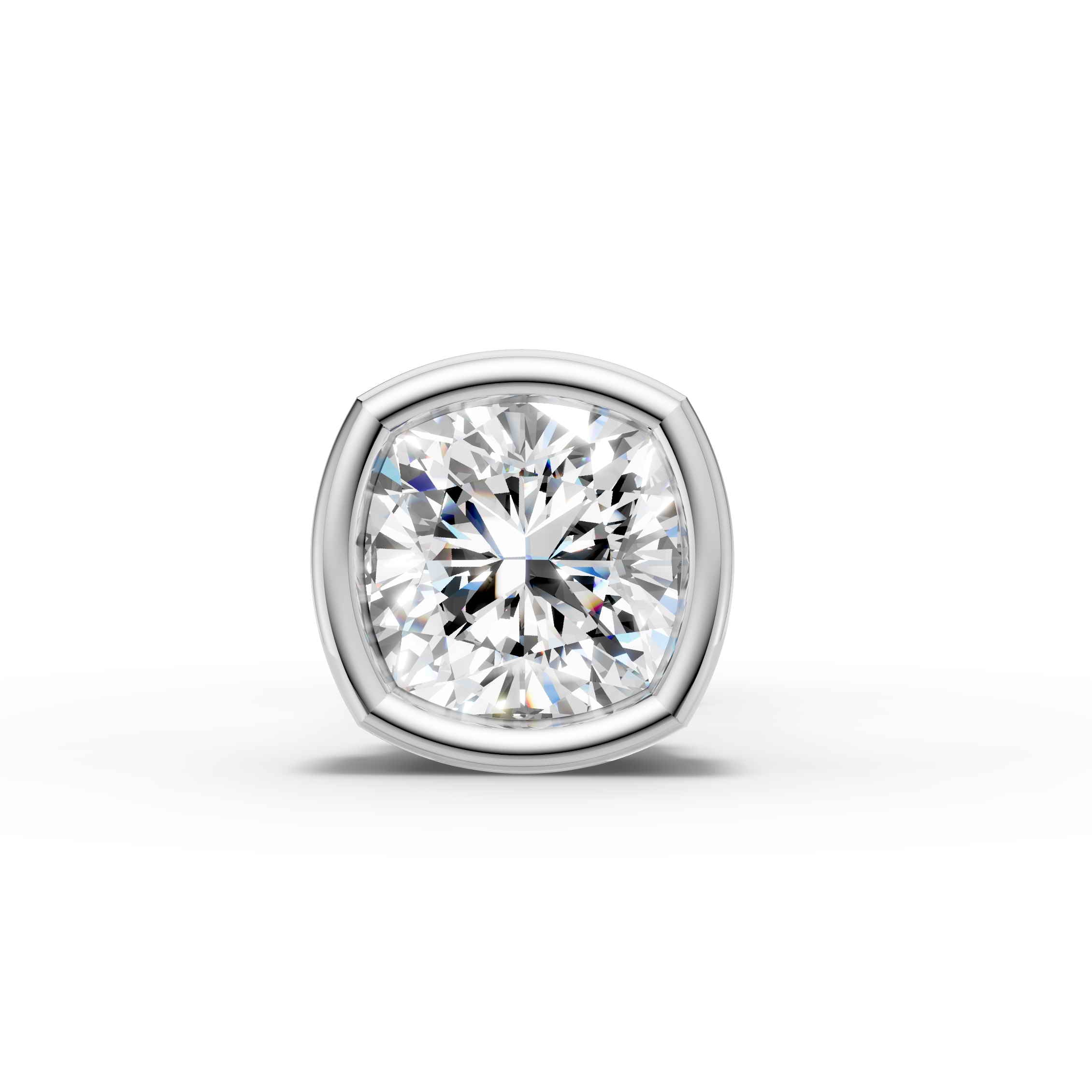 Cushion Square Shaped Bezel Setting Earring ( 1 PC)