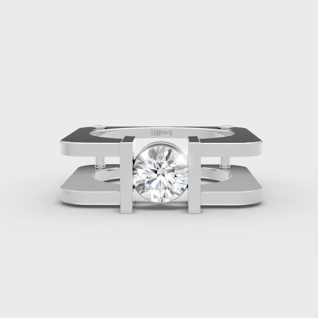 Modern Square Solitaire Ring