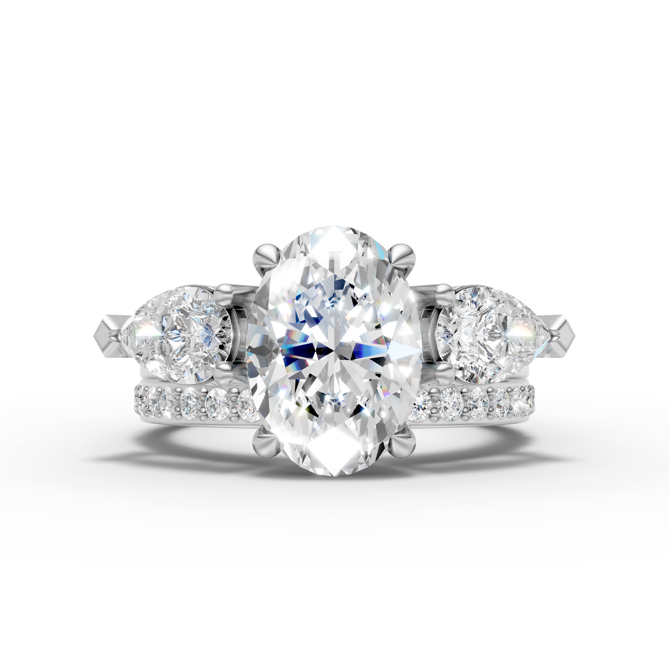Oval & Pear Diamond 2-in-1 Ring