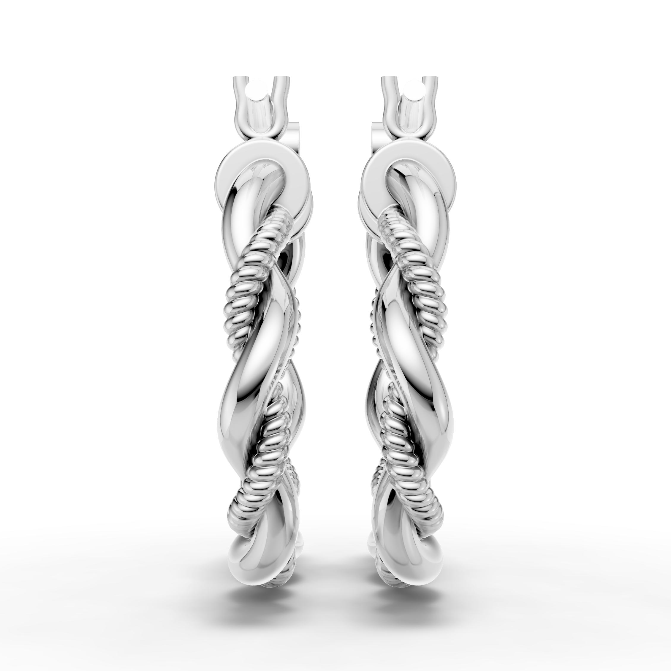 925 Sterling Silver Twisted Rope Hoop Earrings