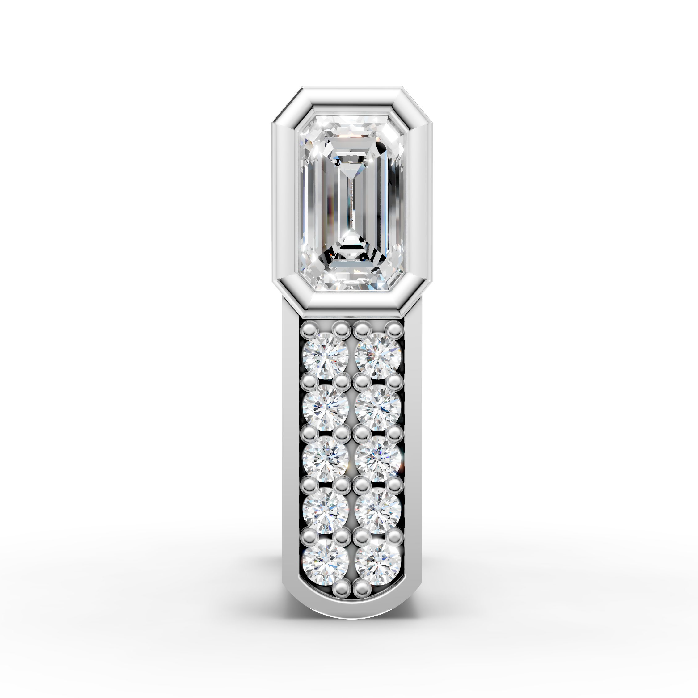 Emerald Cut Bali Earring (1 PC)