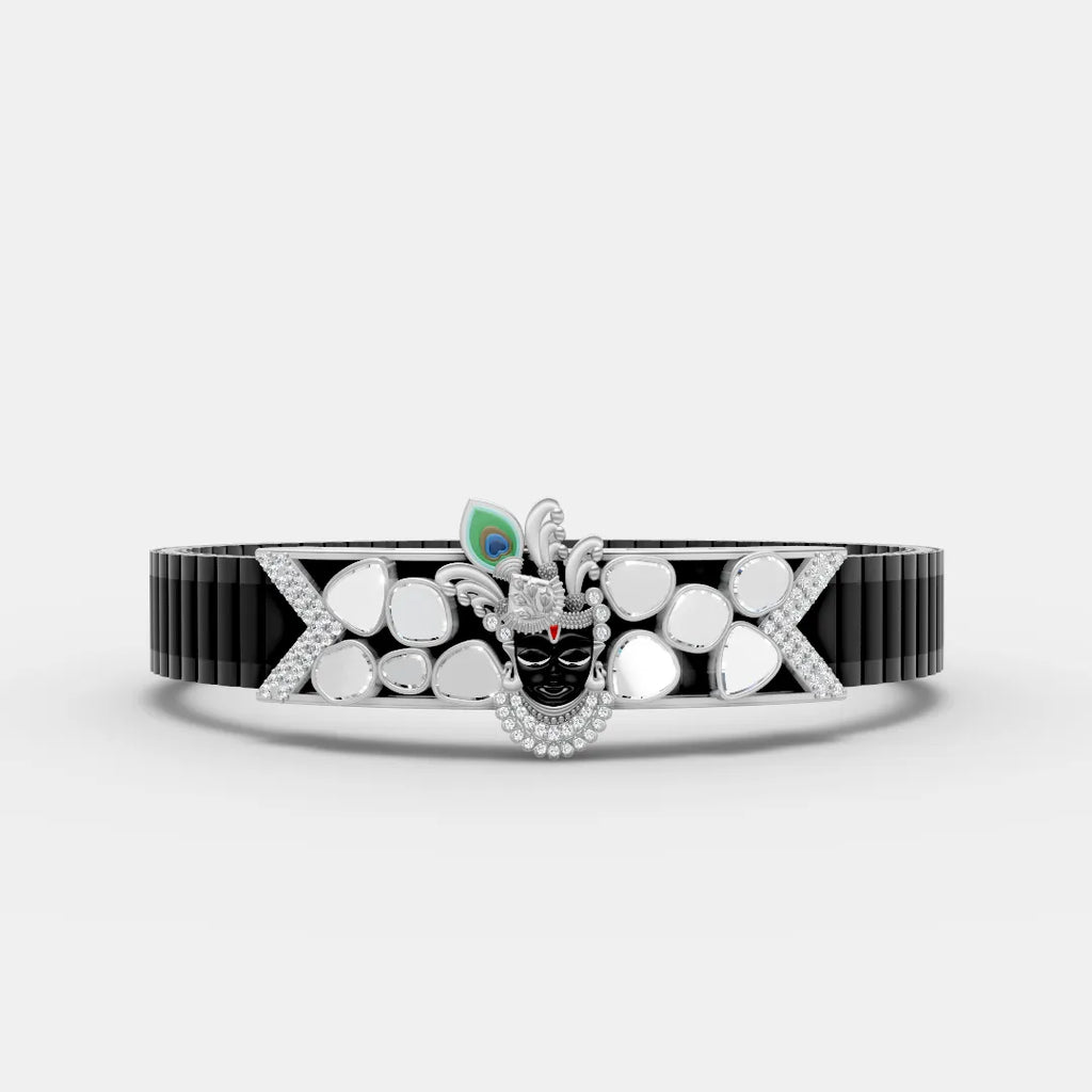 Shreenathji Designer Bracelet with Polki Setting