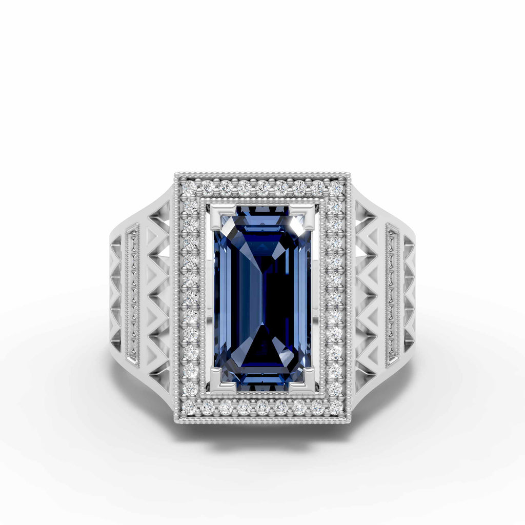 Men's Royal CZ Blue Sapphire Ring