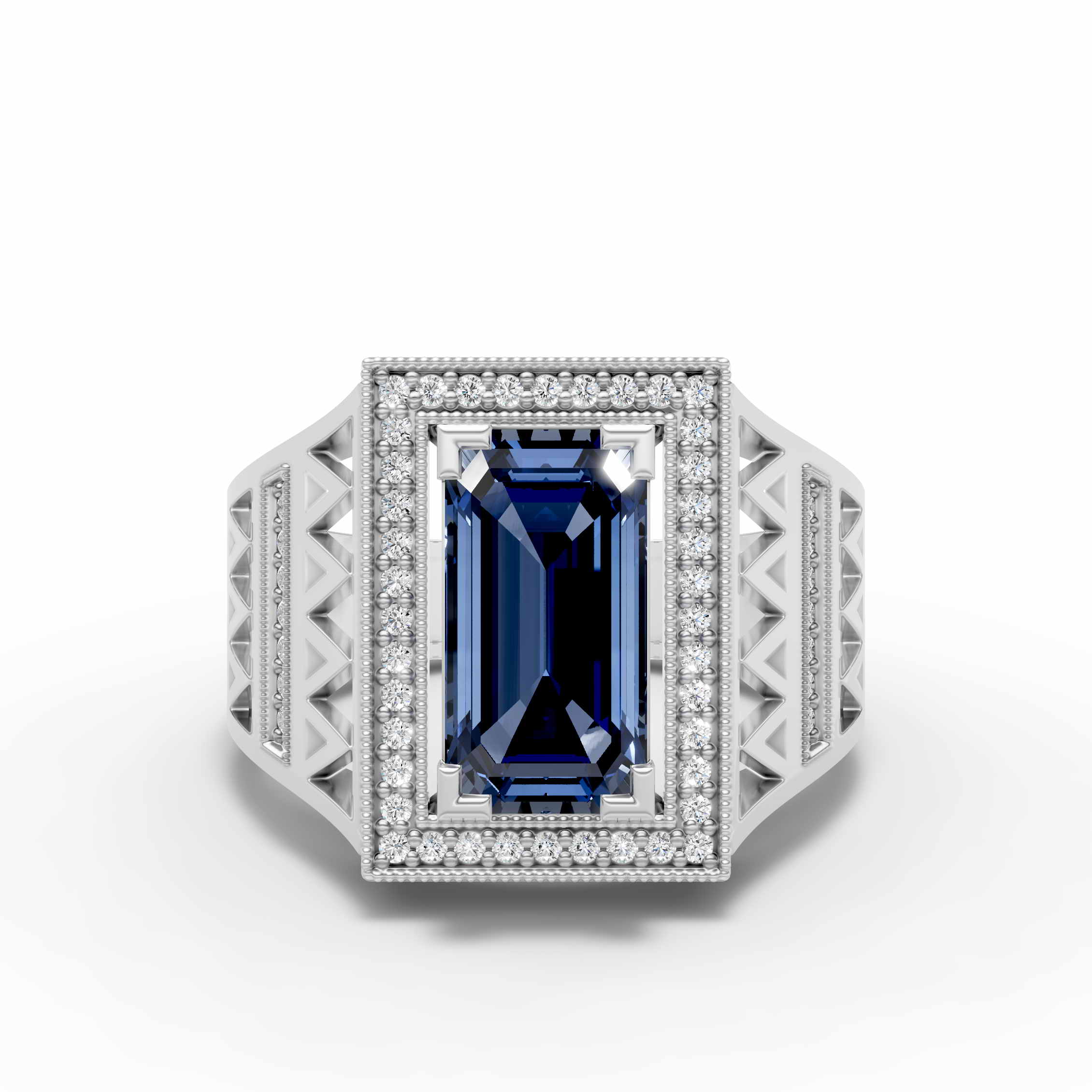 Men's Royal CZ Blue Sapphire Ring