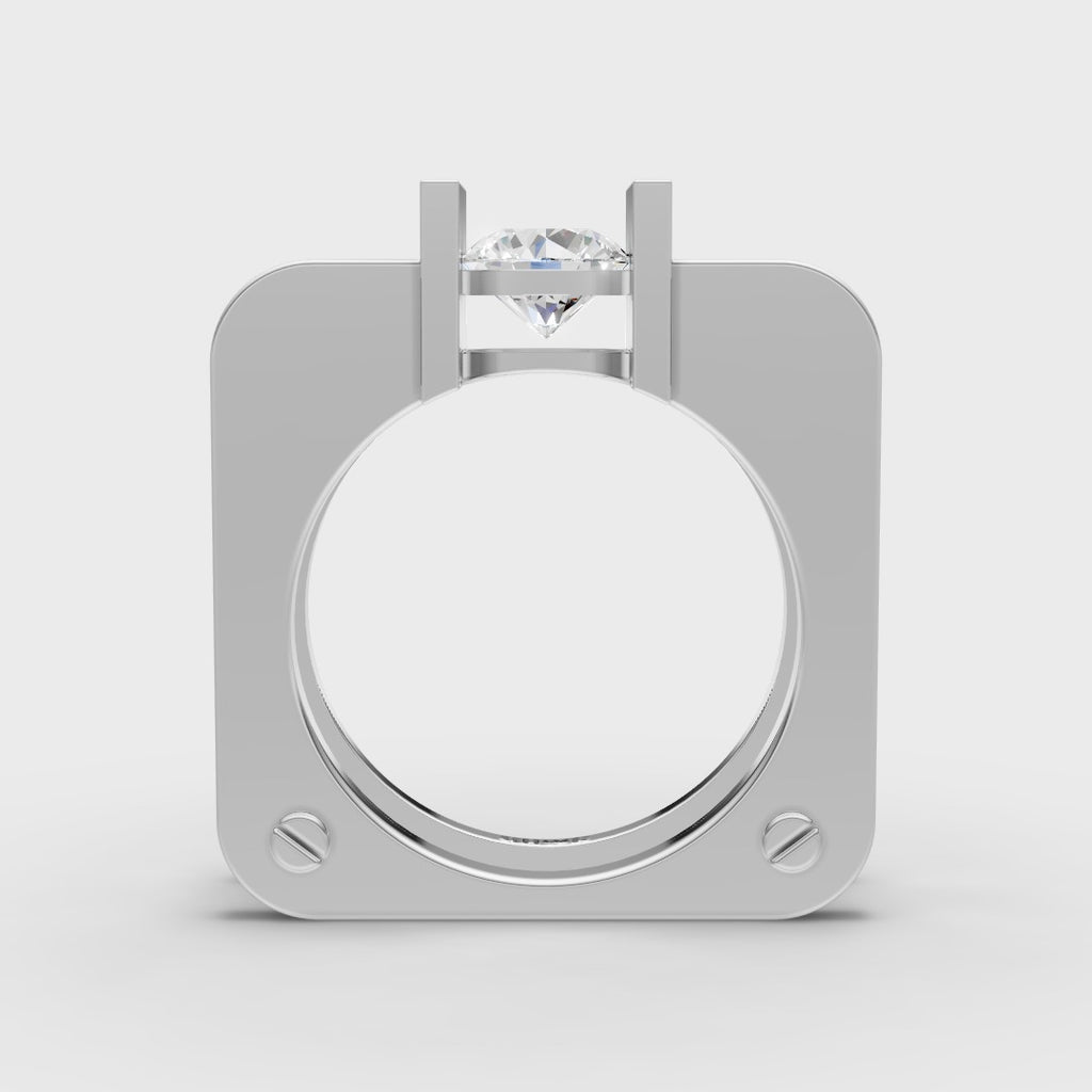 Modern Square Solitaire Ring