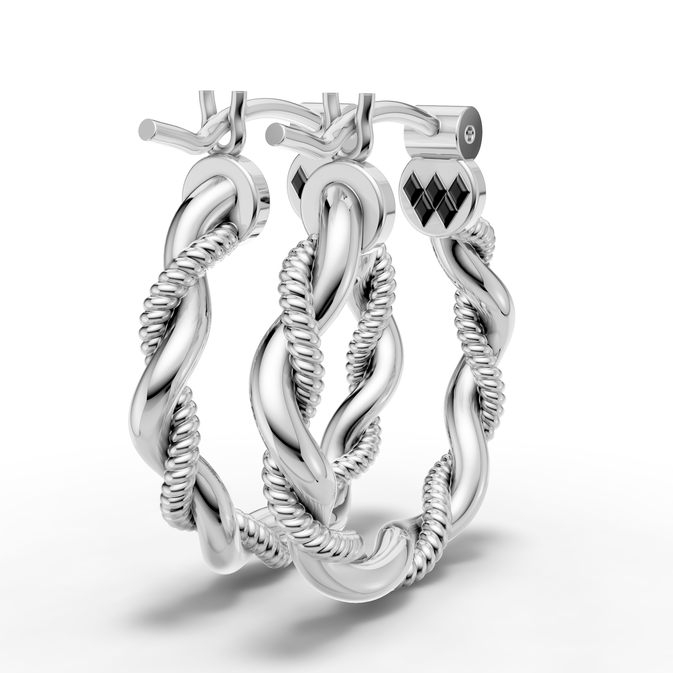 925 Sterling Silver Twisted Rope Hoop Earrings